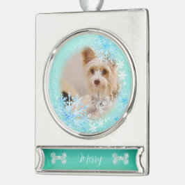 Haustier Hund Weihnachten Blauer Ornament