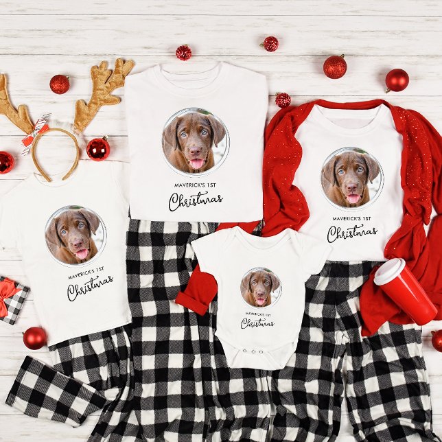 Haustier Hund Weihnachten Personalisiertes Foto Ur T-Shirt (Von Creator hochgeladen)