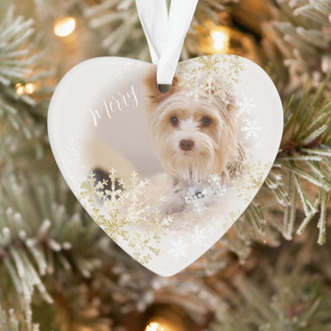 Haustier Hund Weihnachten Weißer Ornament (Baum)