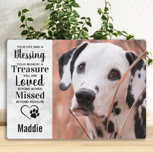 Haustier-Hunde-Gedächtnisgeschenk - Beileid-Quote  Fotoplatte