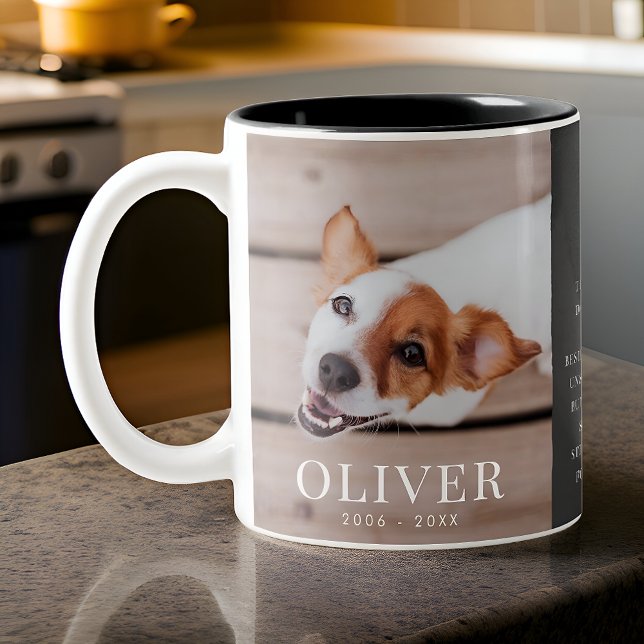Haustier-Hunde-Gedenkangebot Modernes, schlichtes  Zweifarbige Tasse (Von Creator hochgeladen)