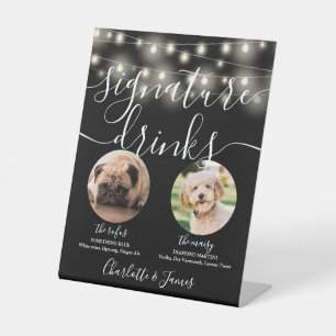 Haustier-Hunde-Signatur Drinks String-Lights Schwa Sockelschild