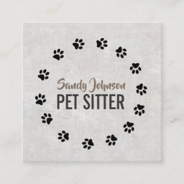 Haustier-Hunde-Sitting-Services Business Quadratische Visitenkarte