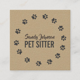 Haustier-Hunde-Sitting-Services Business Quadratische Visitenkarte