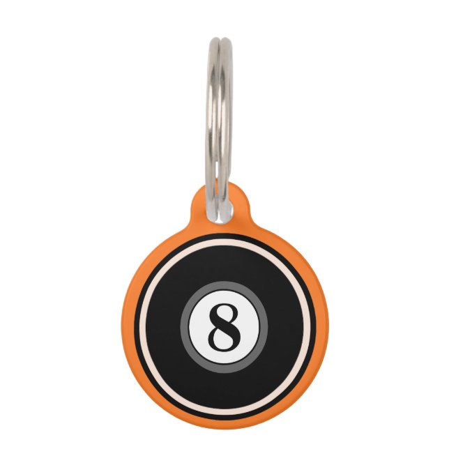 Haustier Identifikations-Umbau - Ball 8 - Orange Tiernamensmarke (Vorderseite)