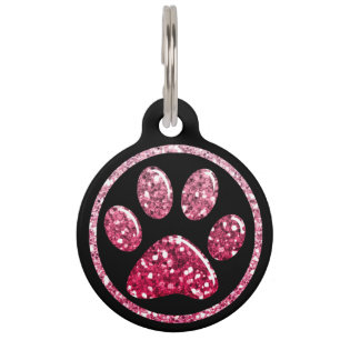 Haustier Identifikations-Umbau - Dunkelheits-Rosa Tiernamensmarke