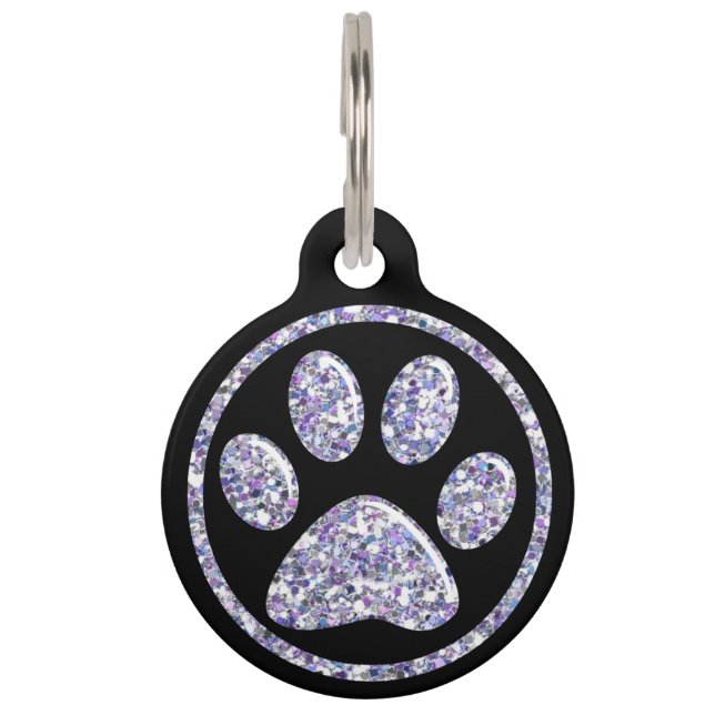 Haustier Identifikations-Umbau - lt Purple Bling Tiermarke (Vorderseite)