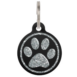 Haustier Identifikations-Umbau - silberner Bling Tiermarke