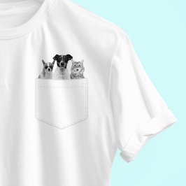 Haustier in der Tasche | Benutzerdefiniertes 3-Hau T-Shirt