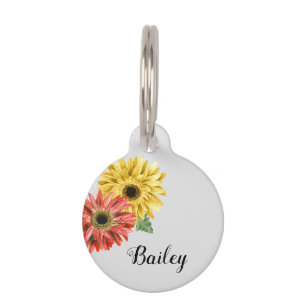 Haustier Katze Moderne Gerbera Daisy Hübsche ID Haustiermarke