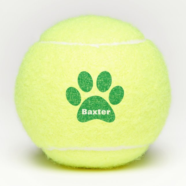 Haustier Katze Paw Druckname Personalisiert Tennisbälle (Vorderseite)