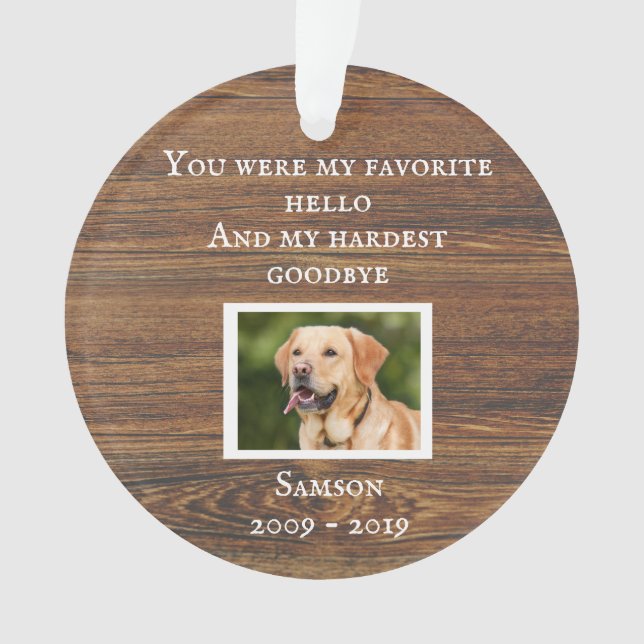 Haustier-Katzen-Memorial Custom Wood Foto Ornament (Vorderseite)