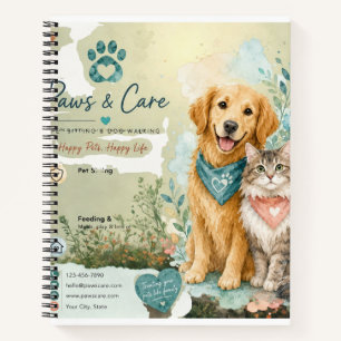 Haustier Katzen- und Hundesitter und Walker Spiral Notizbuch