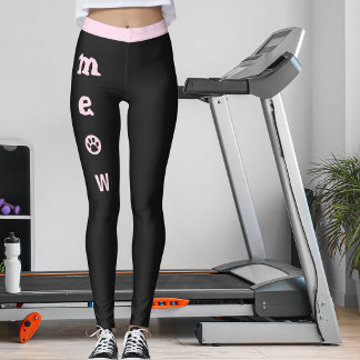 Haustier-Katzenliebhaber Süß Miauen Pfote Jet-Schw Leggings