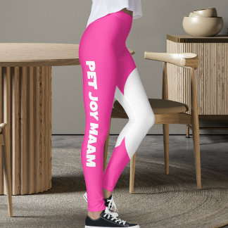 Haustier Katzenmutter Name Elektrisch Rosa Weiß Be Leggings