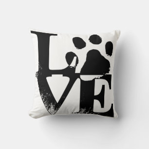 Haustier-Liebe - Tatzen-Druck Kissen