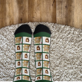Haustier-Lover-Hunde Katze 2 Fotos Kollagen Custom Socken