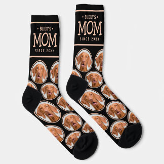 Haustier Mama Geschenk Hund Katze Foto Muster Schw Socken