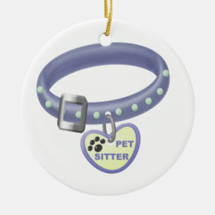 Haustier-Modell (blauer Kragen) Keramikornament