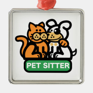 Haustier-Modell (Katze u. Hund) Ornament Aus Metall
