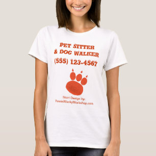 Haustier-Modell u. Hundewanderer-Tatzen-Druck T-Shirt