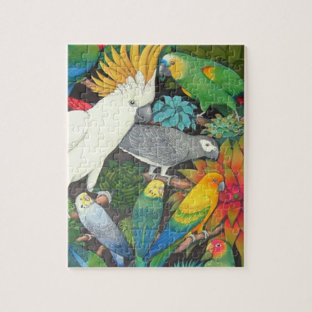 Haustier-Papageien im Bromeliad (Vertikal)