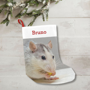 Haustier-Ratten-Liebhaber-Foto u. Name Kleiner Weihnachtsstrumpf
