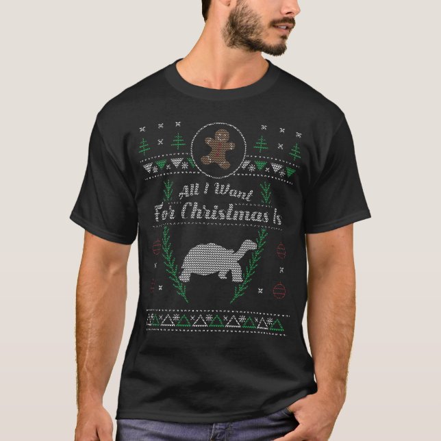 Haustier-Schildkröten-Weihnachtenhässliches T-Shirt (Vorderseite)