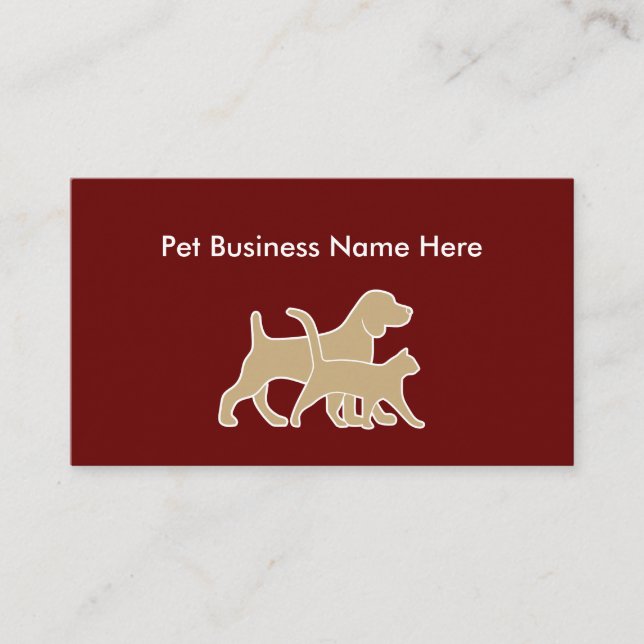 Haustier-Service einfaches Businesscards Visitenkarte (Vorderseite)