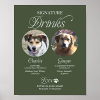 Haustier-Signature-Drinks-Hochzeitsschild mit Foto