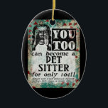 Haustier-Sitter - Vintage Réro Keramik Ornament<br><div class="desc">Haustiere Sitter Vintage Werbung in Türkis,  Aqua,  Rot und Schwarz. Künstlerisch,  lustig,  farbenfroh und lustig,  es macht ein tolles Geschenk und bringt dem Empfänger sicherlich Lächeln und Lachen.</div>