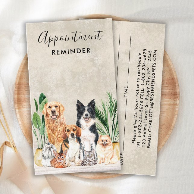 Haustier Sitzen Hund Walker Dog Groomer Boho Wasse Terminkarte (Von Creator hochgeladen)