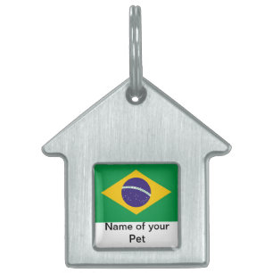 Haustier-Tag mit Flagge Brasiliens Tiermarke