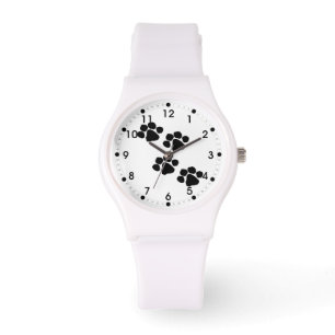 Haustier-Tatzen-Drucke Armbanduhr
