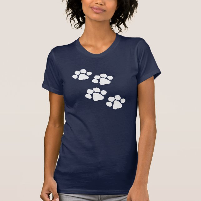 Haustier-Tier-Tatzen-Drucke T-Shirt (Vorderseite)