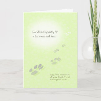 Haustier-Verlust-Beileids-Karte - Pawprints Karte