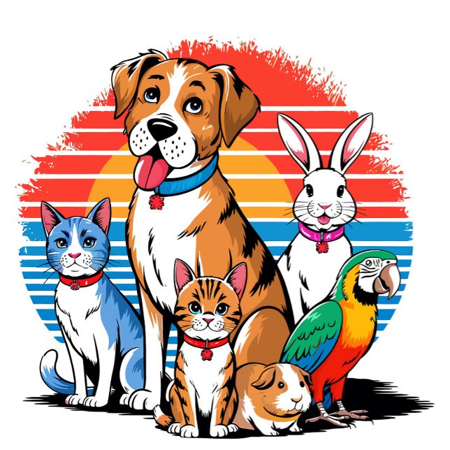 Haustier-Versammlung Cartoon  Case-Mate iPhone 14 Hülle (A vibrant animated scene featuring a cheerful dog at the forefront, surrounded by other animals. )