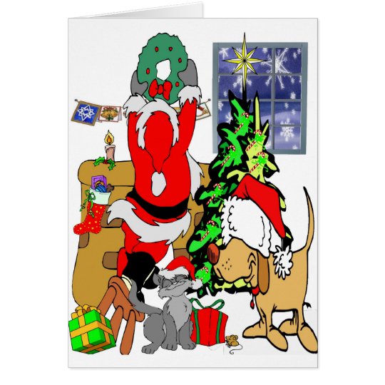 Haustier-Weihnachten Karte