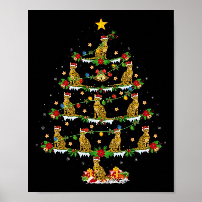 Haustier Weihnachten Weihnachten Bengalische Katze Poster (Vorne)