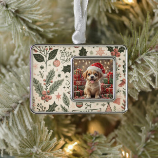 Haustier-Weihnachtsschmuck Rahmen-Ornament Silber