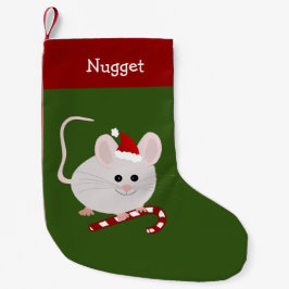 Haustier Weiße Weihnachtsmannmütze Maus Weihnachte Kleiner Weihnachtsstrumpf