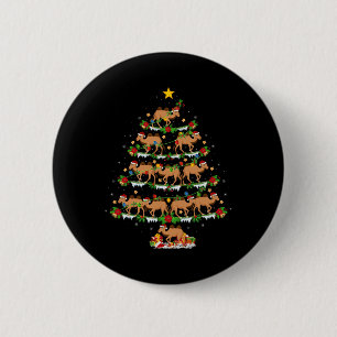 Haustier Xmas Lights Santa Bactrian Camel Christ Button