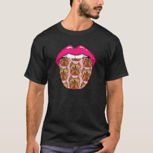 Haustier-Zunge Hunde Rasse Bulldog-Amerikanischer T-Shirt
