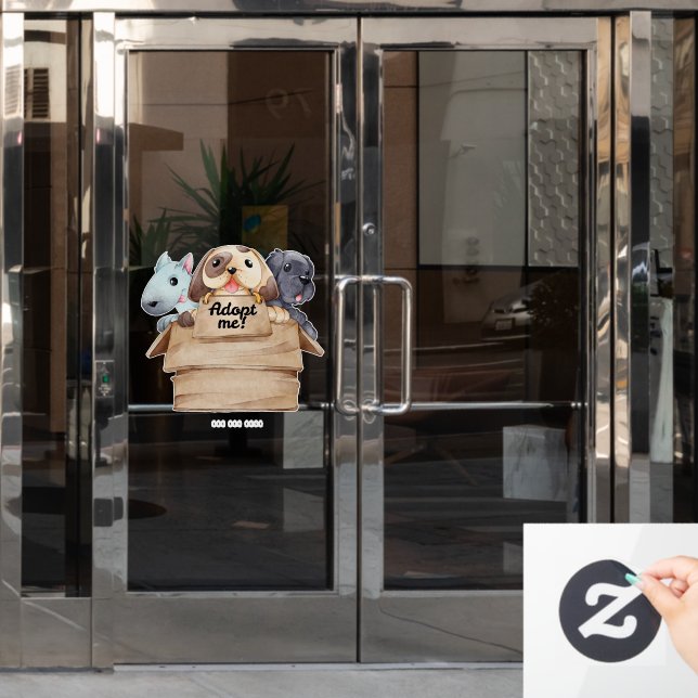 Haustieradoption  fensteraufkleber (Büro Tür)
