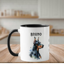 Haustiere Einfache Aquarell-Dobermann Schwarz Pers