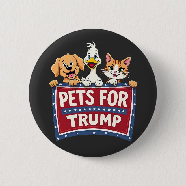 Haustiere für Trump Cats Maga Hunde Wahl Button (Vorderseite)