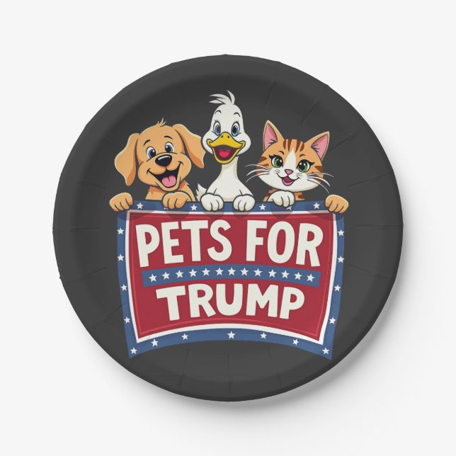 Haustiere für Trump Cats Maga Hunde Wahl Pappteller (Vorderseite)