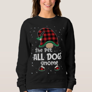 Haustiere Hunde Gnome Buffalo Kariert Matching Chr Sweatshirt