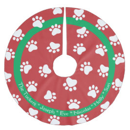 Haustiere Hunde Katze Familienname Weihnachten Polyester Weihnachtsbaumdecke