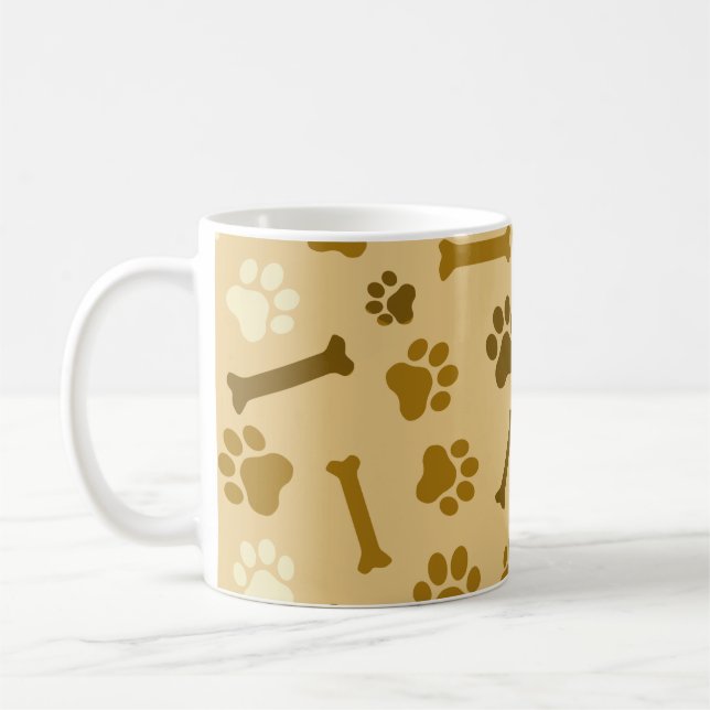 Haustiere - Katzen- oder Hundeband - Fußabdruck un Kaffeetasse (Links)